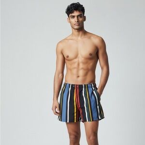 Forever 21 Los Angeles Men’s Retro‎ Striped Swim Trunks Size XL